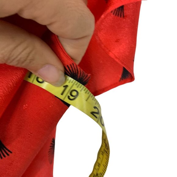 Vintage 80s Red Black Print Short Sleeve Flutter Jumpsuit Small - Picture 9 of 11